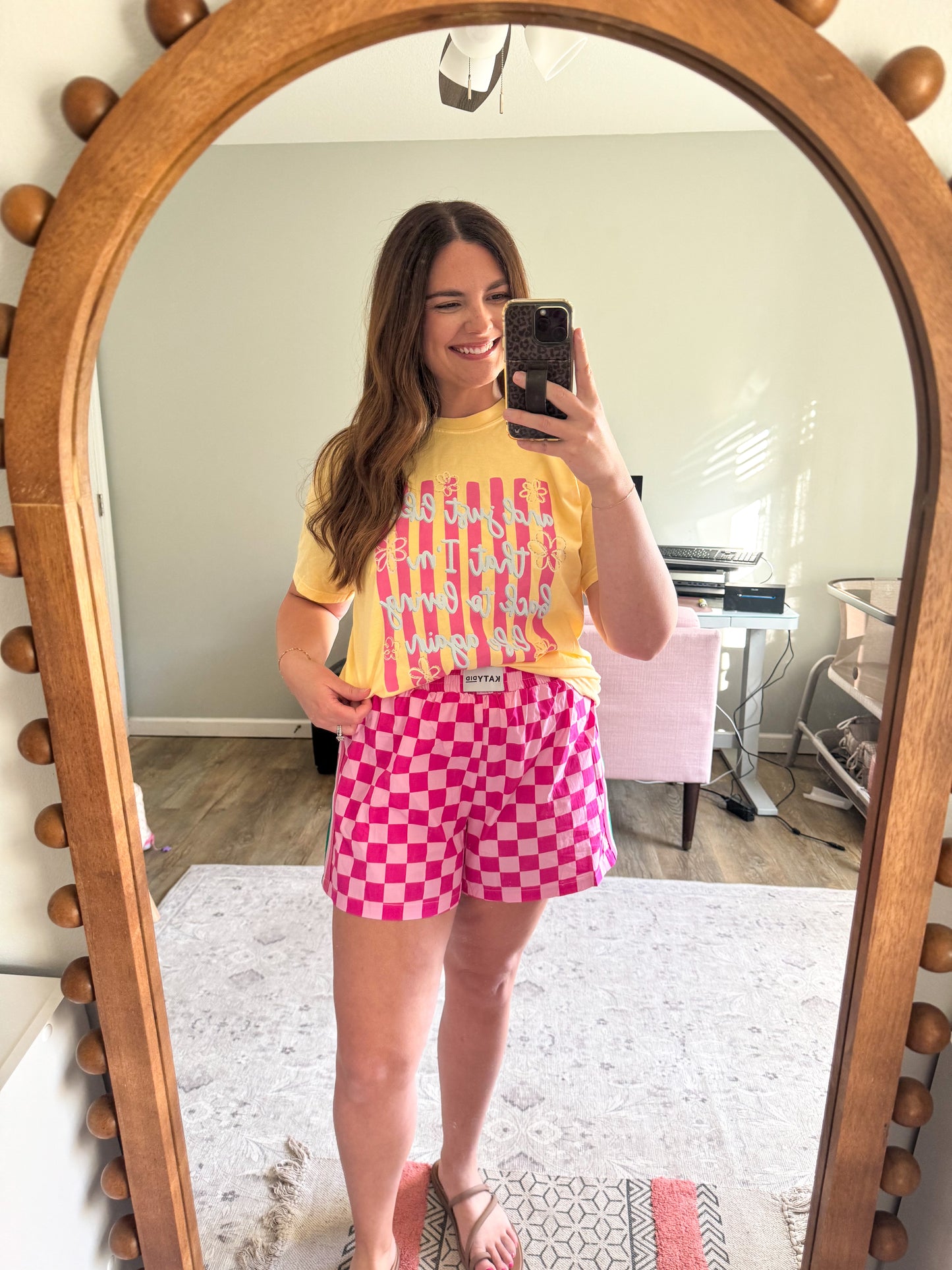 Pink Crush Check Shorts