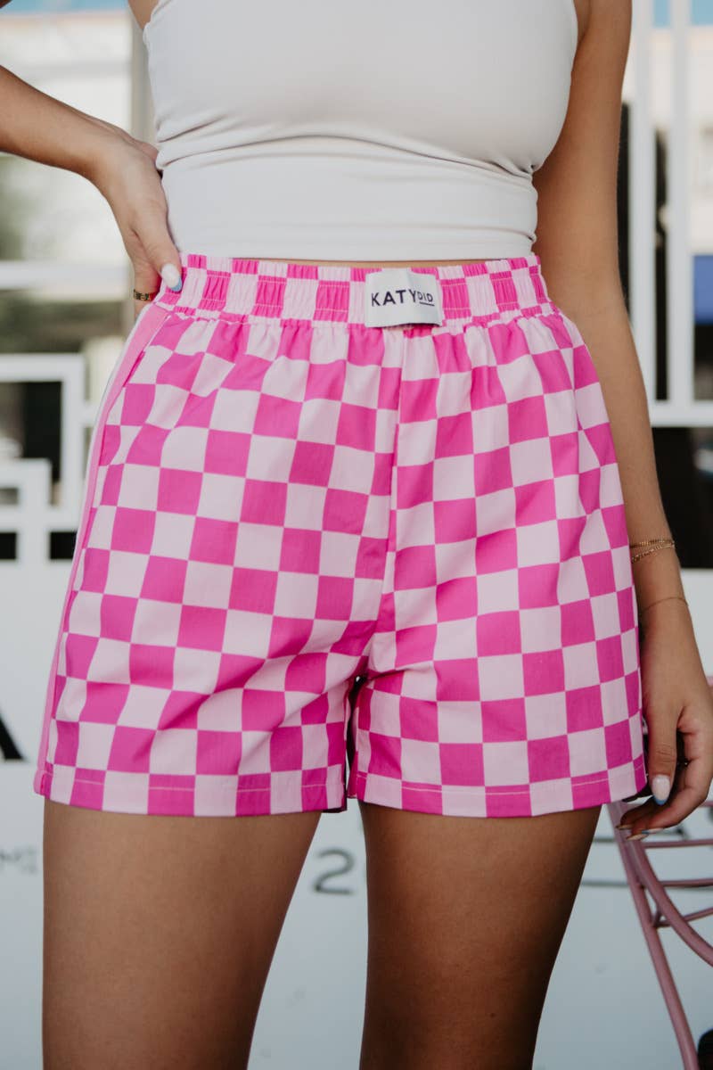 Pink Crush Check Shorts
